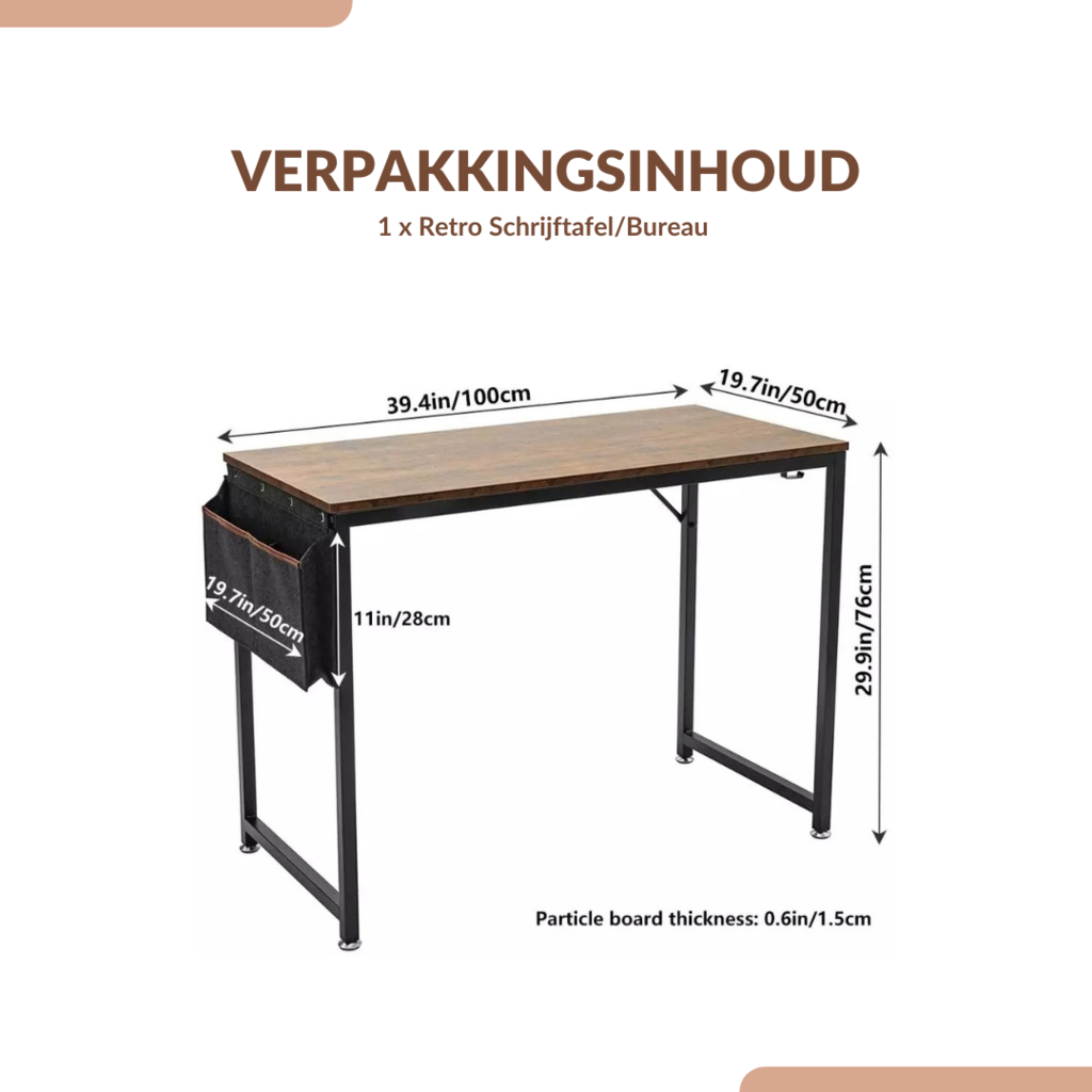 Retro desk with metal frame