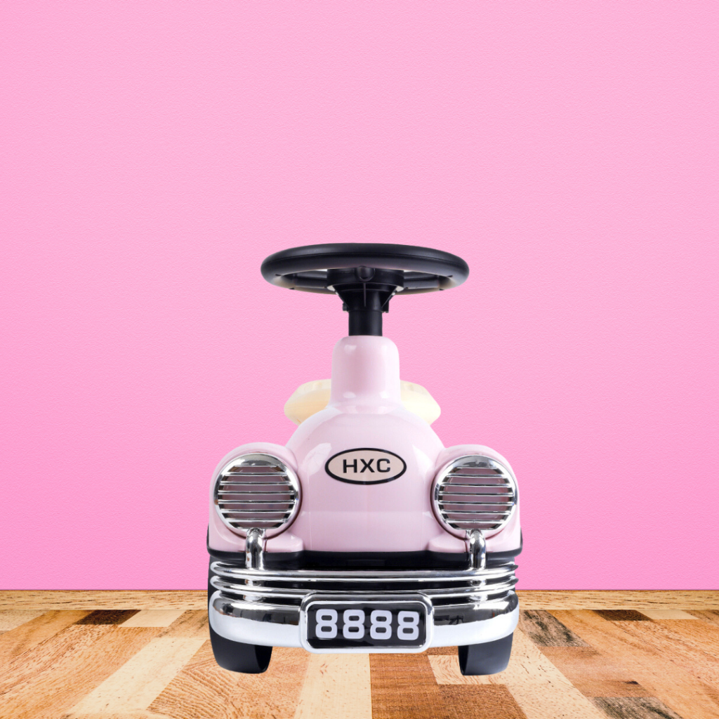 Retro ride-on car pink