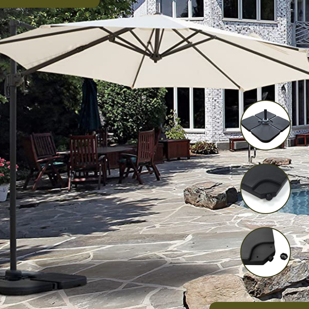 Fillable parasol base 4 piece set