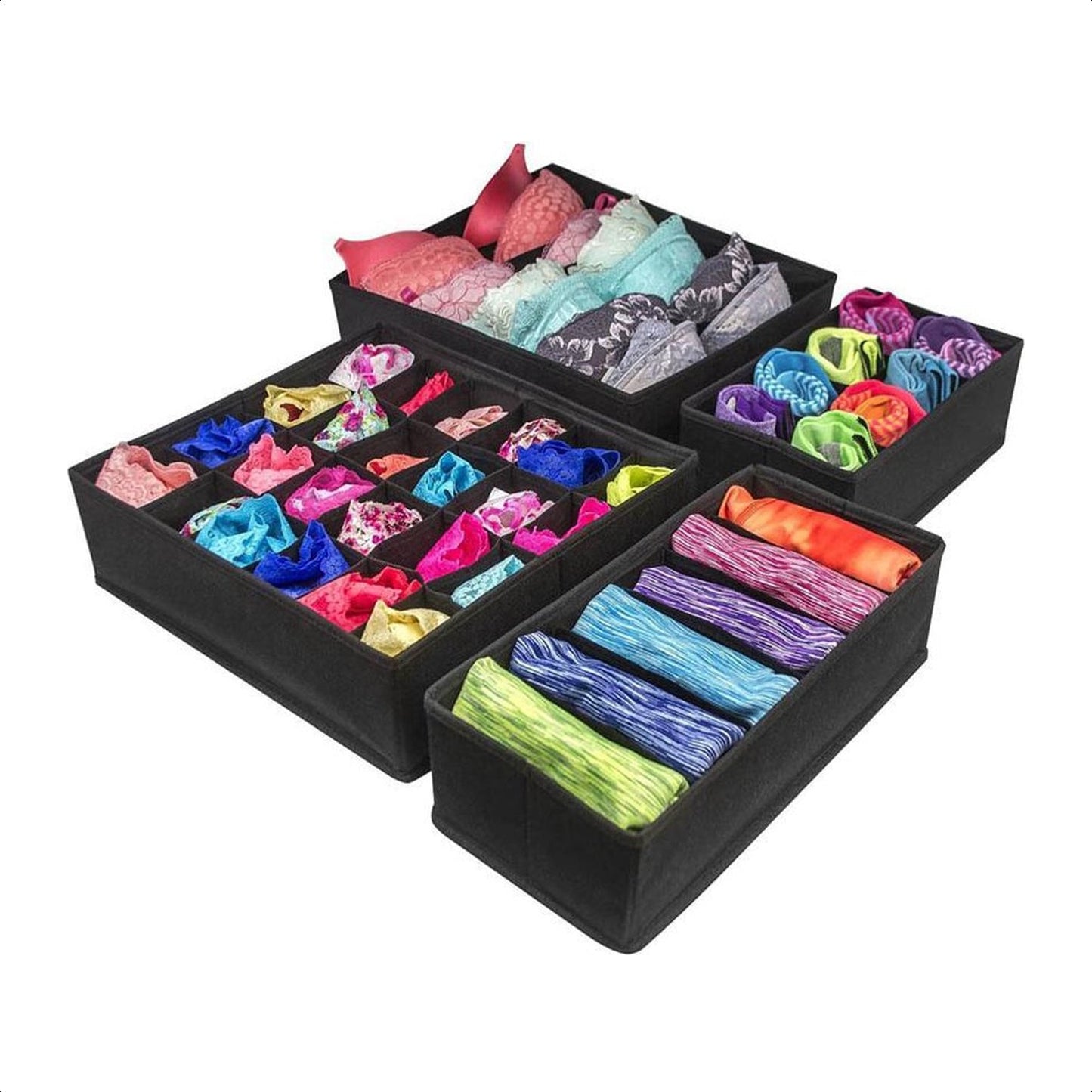 Foldable drawer organizer set of 4