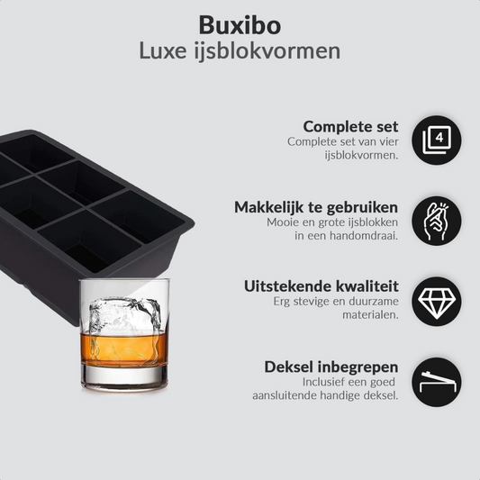 Silicone ice cube trays with lid set of 4