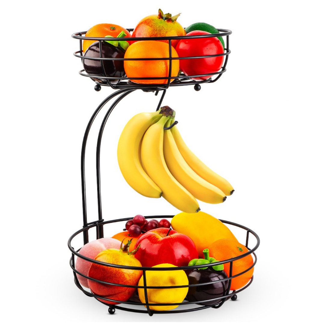 2-tier fruit basket with banana holder