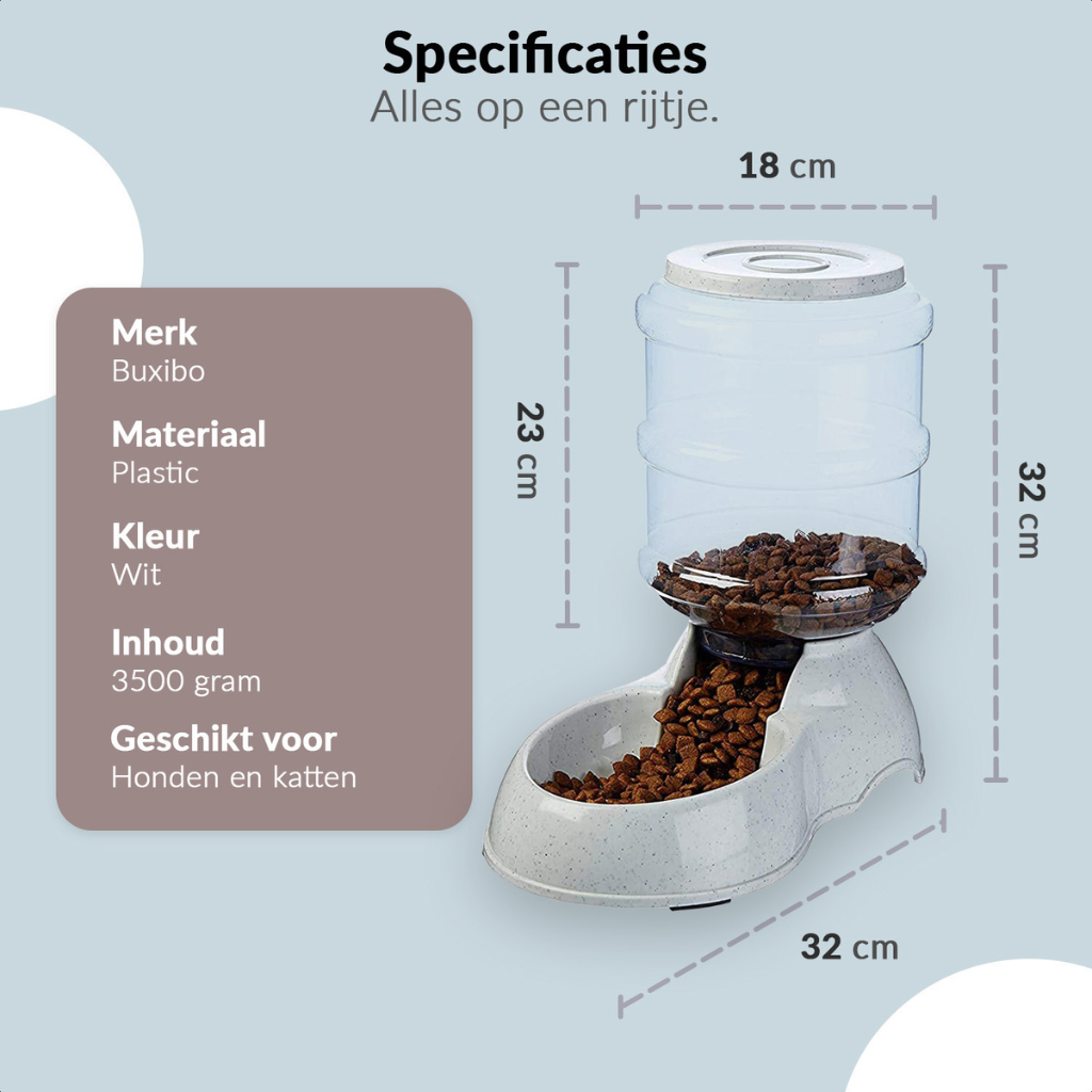 Automatic pet feeder 3.5L transparent