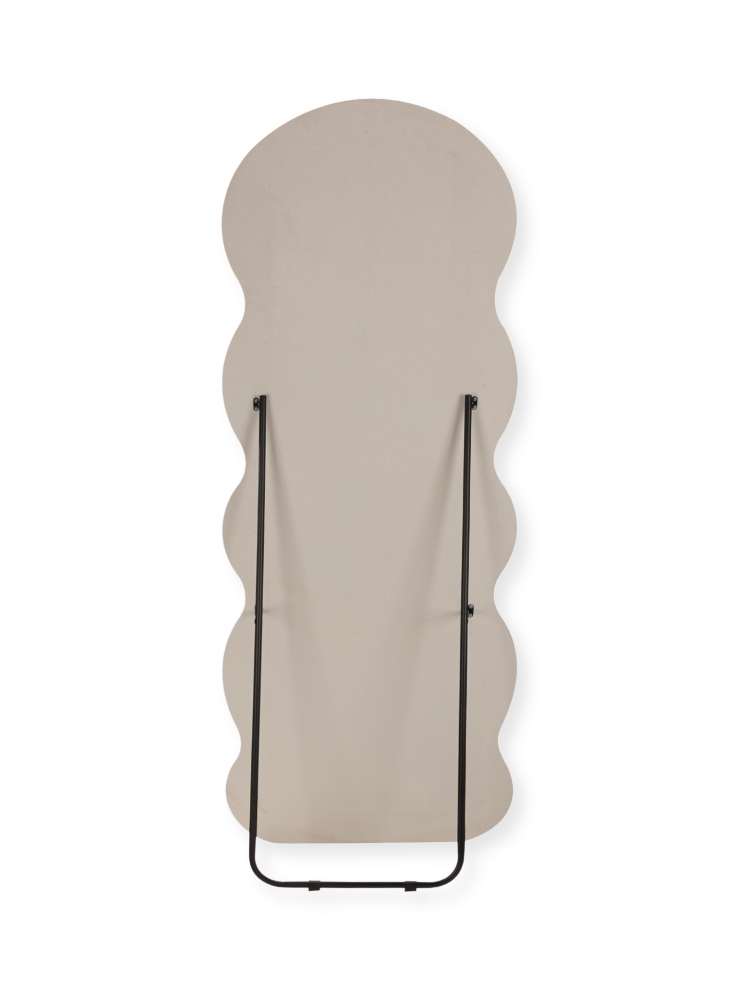 Wavy shaped suede velvet standing mirror Clara