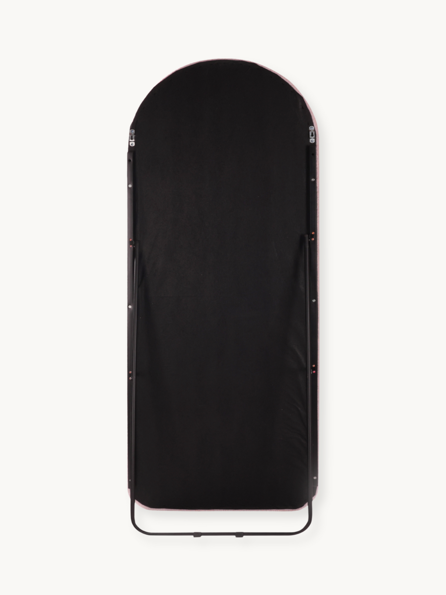 Oval standing mirror Cleo with suede velvet upholstery