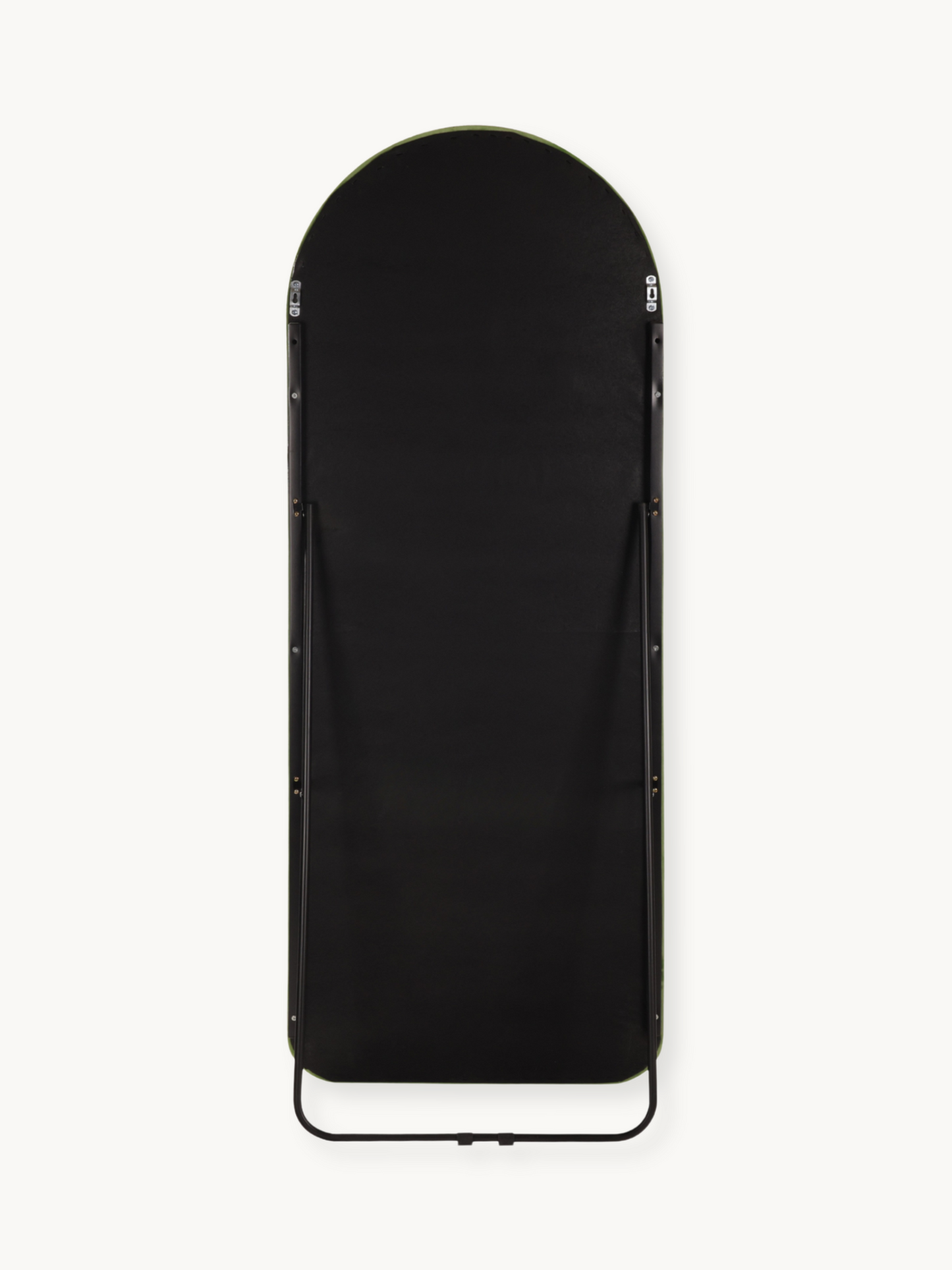 Oval standing mirror Cleo with suede velvet upholstery