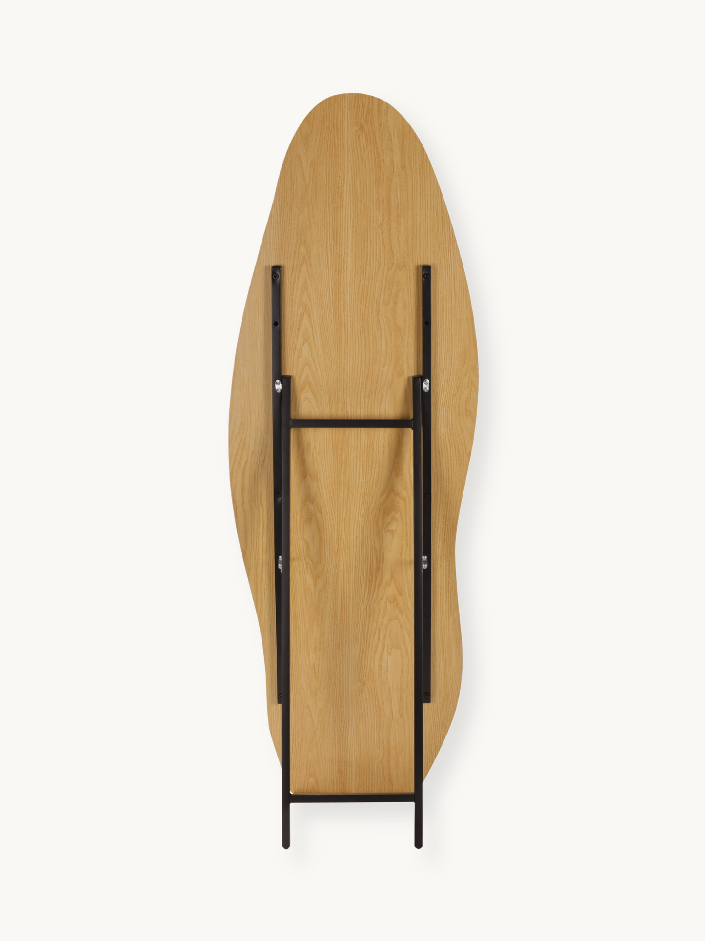 Miroir sur pied asymétrique Noa avec cadre en bois