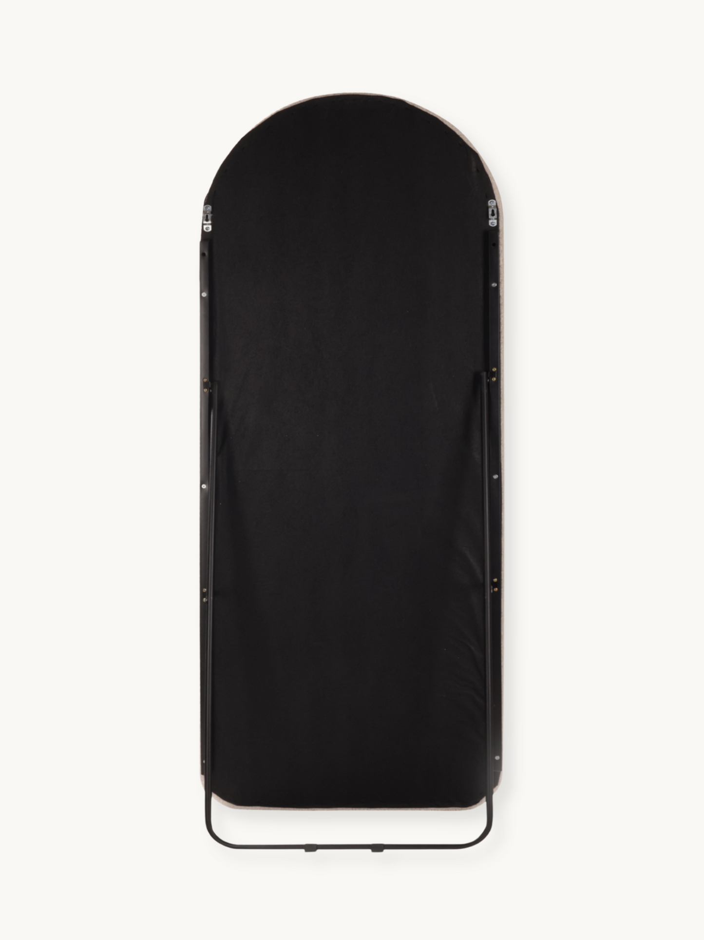 Oval standing mirror Cleo with suede velvet upholstery