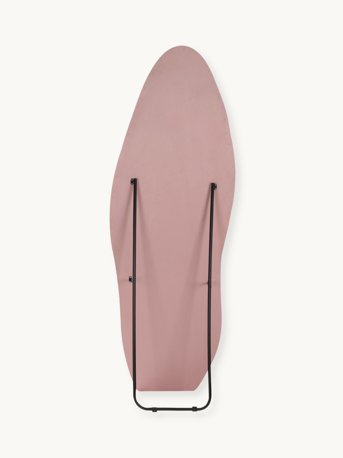 Asymmetrical standing mirror Seraphina with suede velvet upholstery