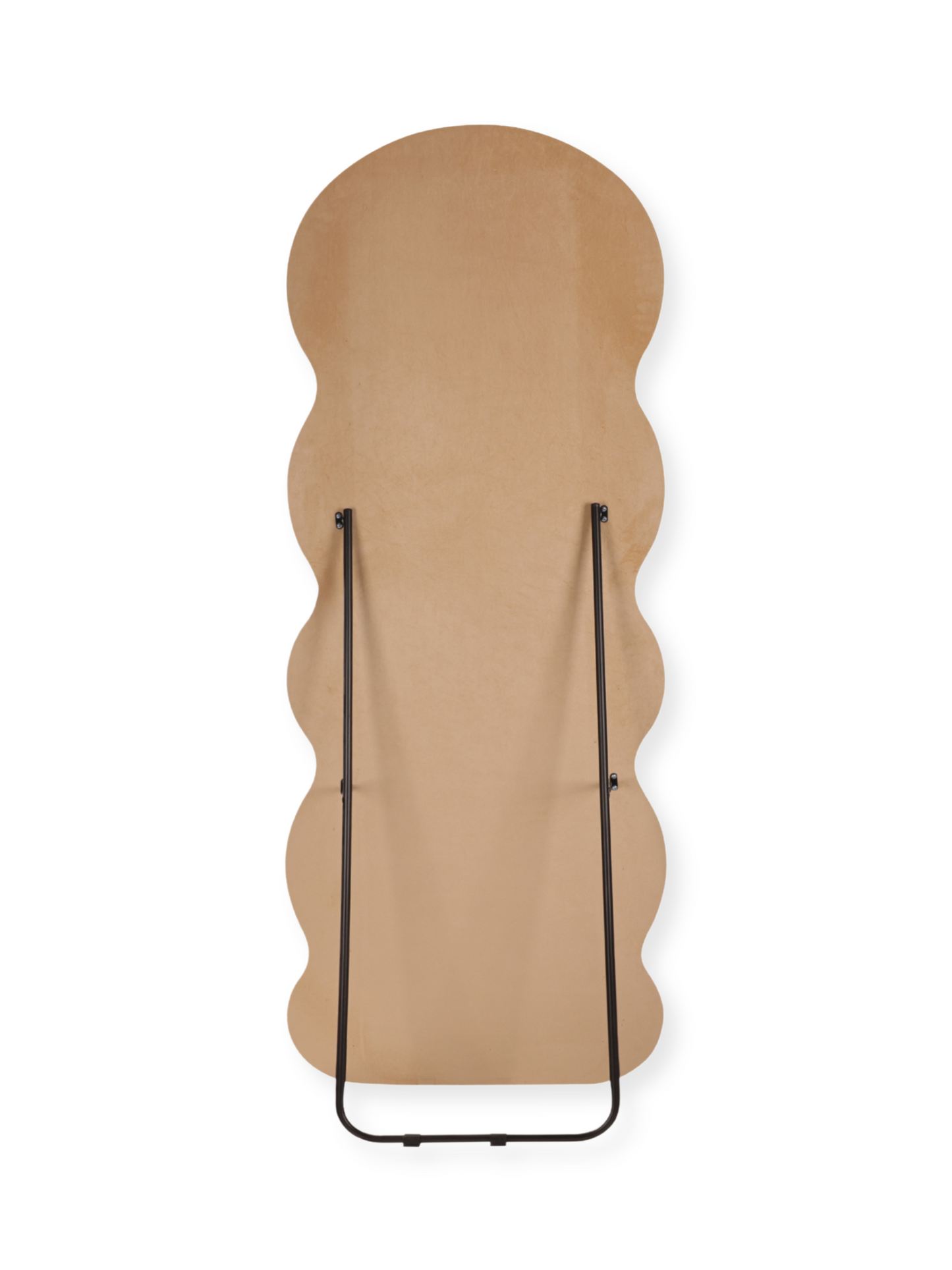 Wavy shaped suede velvet standing mirror Clara