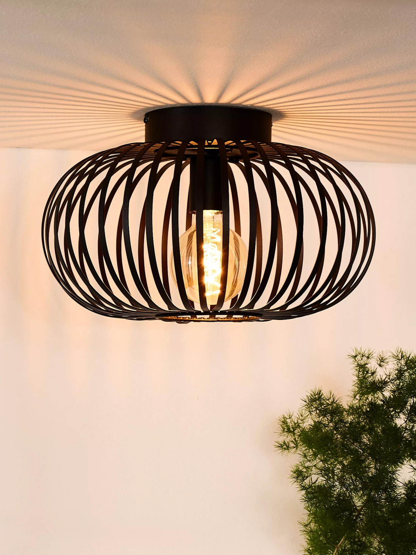 Plafondlamp Elin in industrieel metalen design