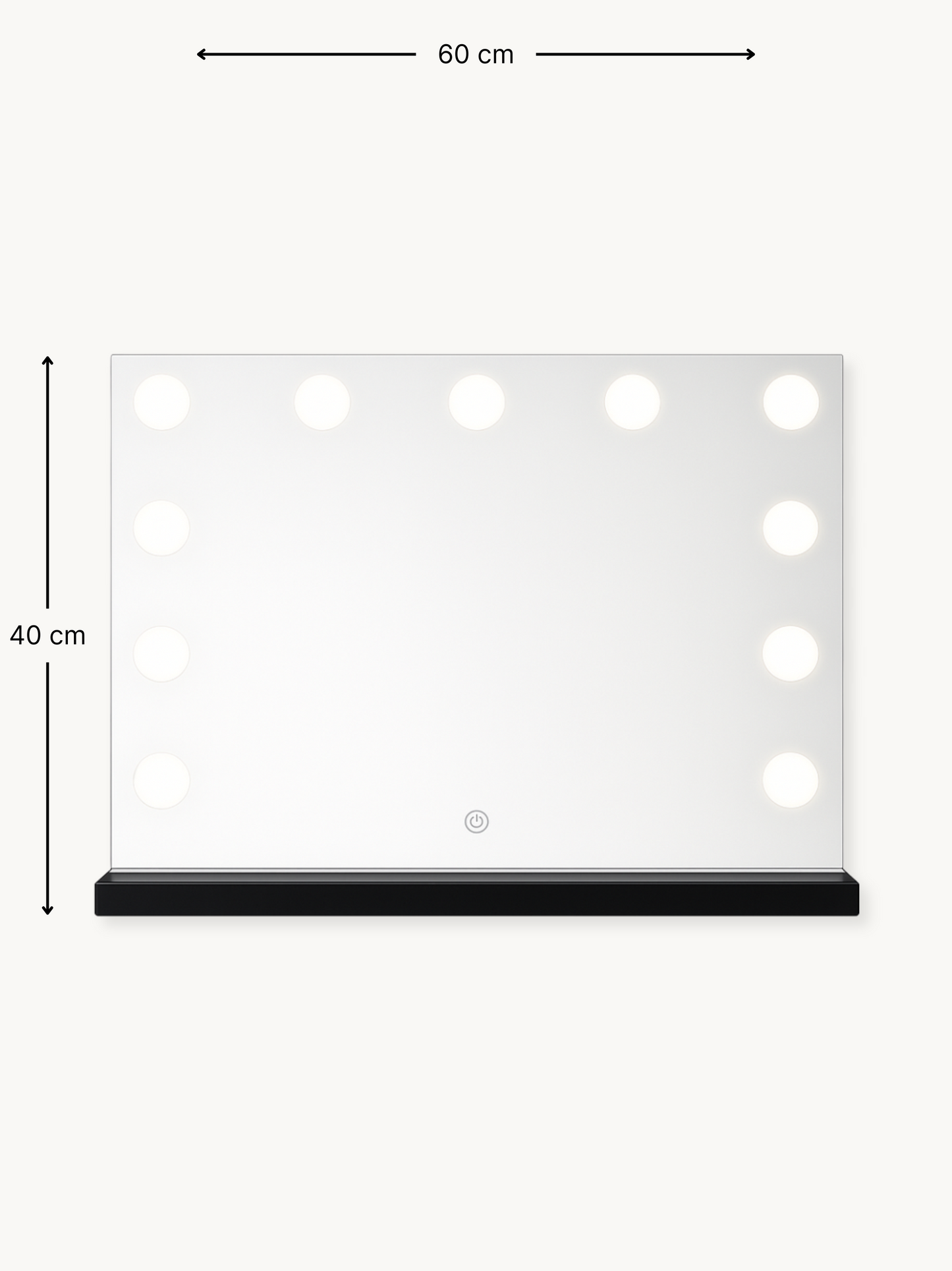 Miroir de maquillage Hollywood Lana avec 12 lampes LED
