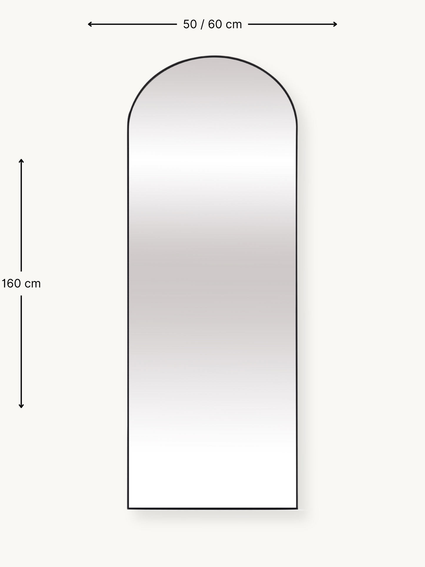 Oval standing mirror with tempered glass Livia