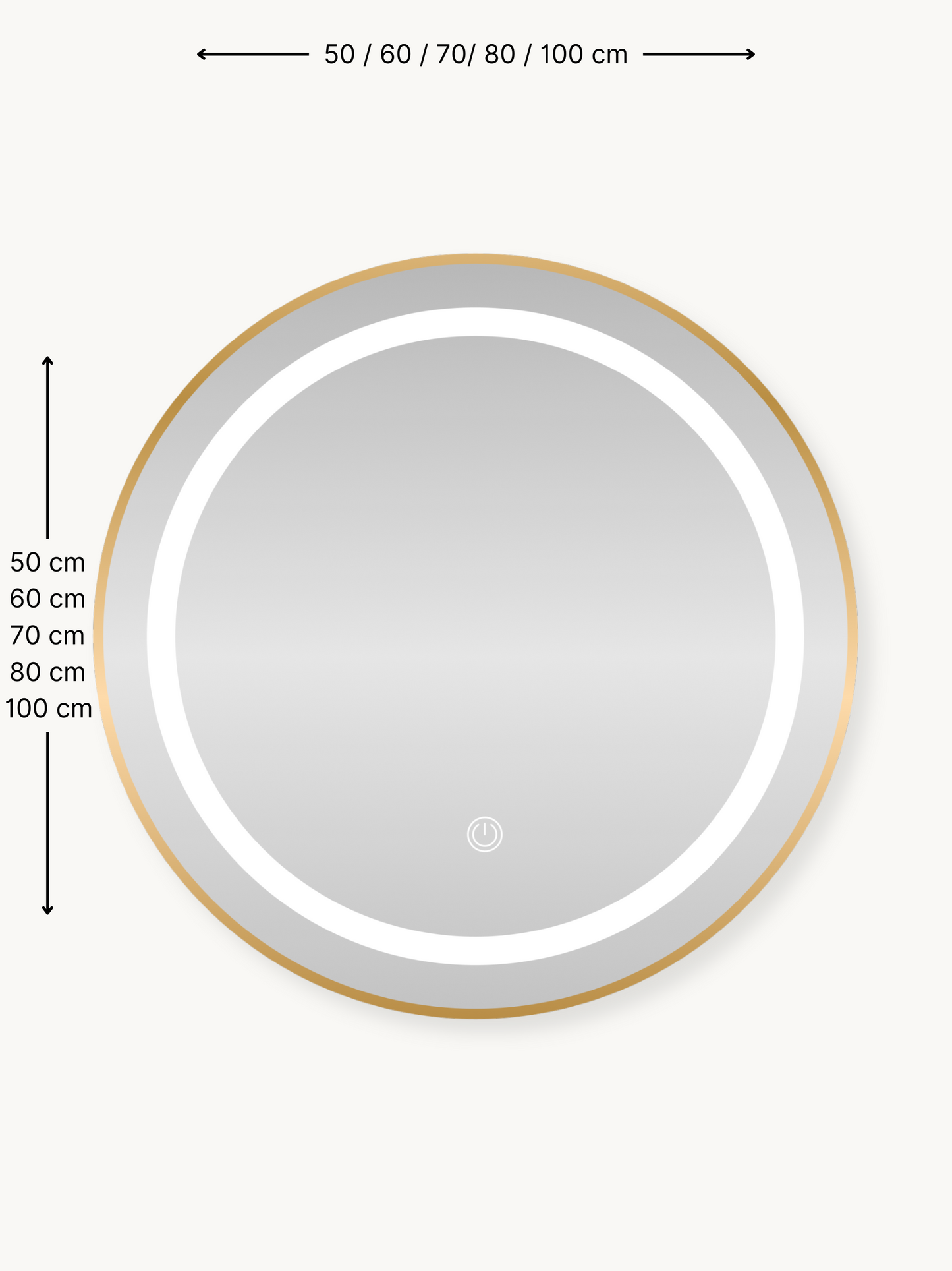 Round bathroom mirror Elodie with dimmable LED lighting