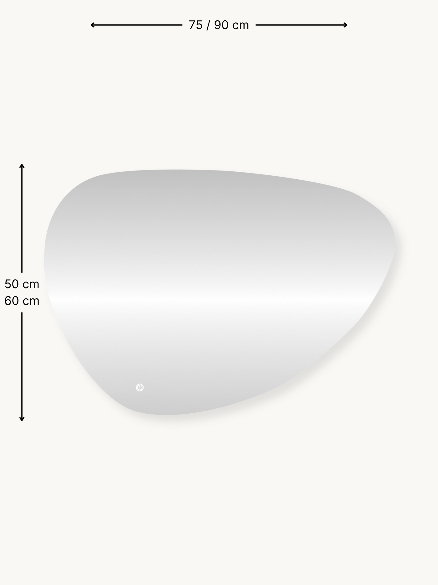 Miroir de salle de bain asymétrique Marco avec éclairage LED dimmable