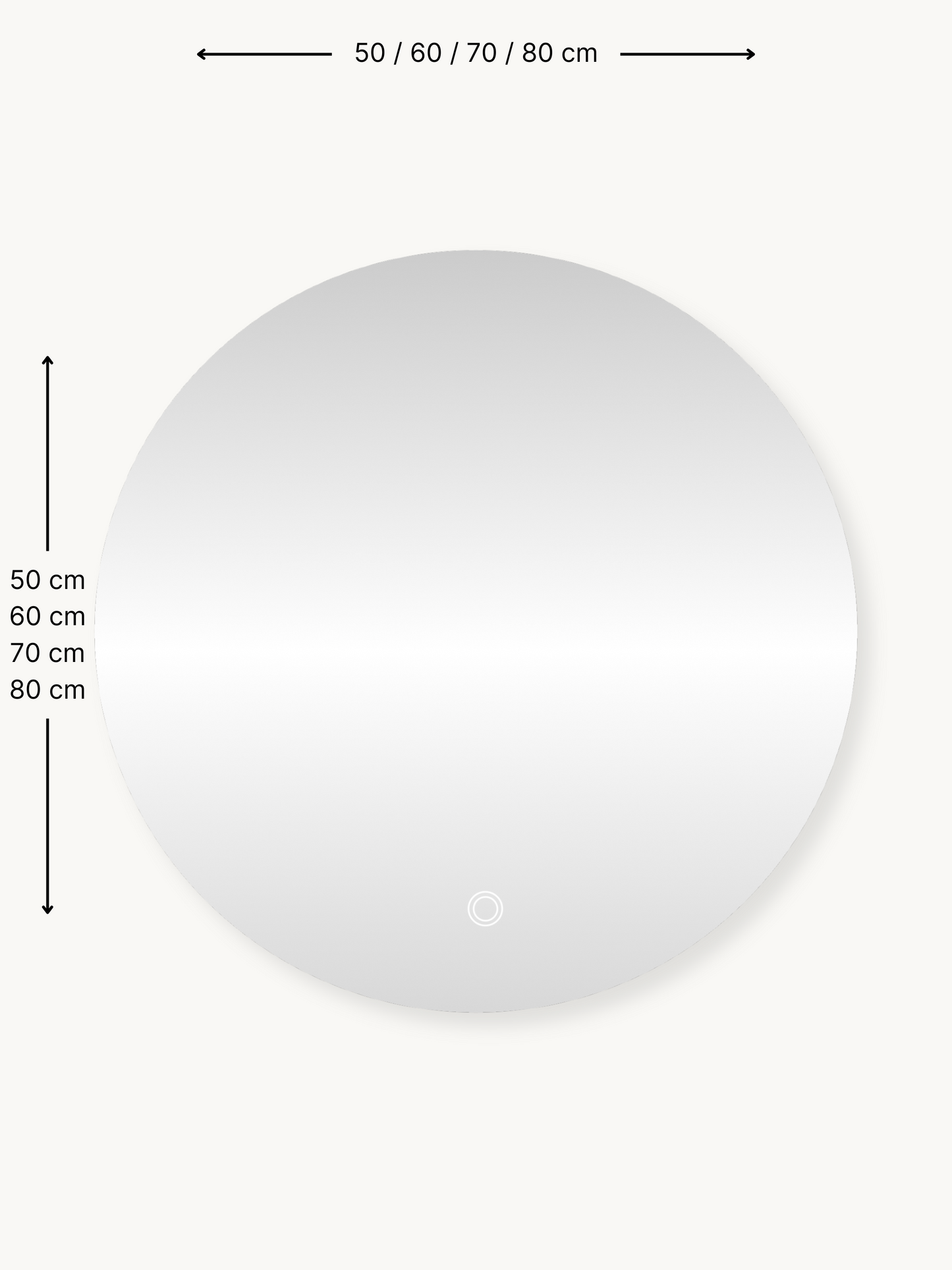 Miroir de salle de bain rond Aurelia avec éclairage LED