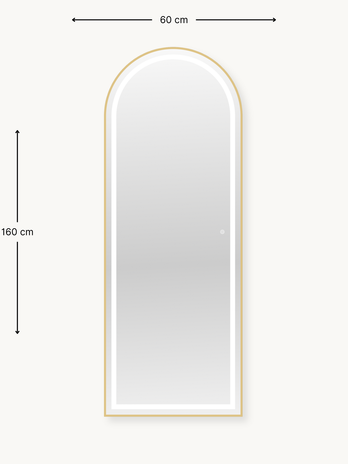 Miroir ovale sur pied Cassian avec éclairage LED