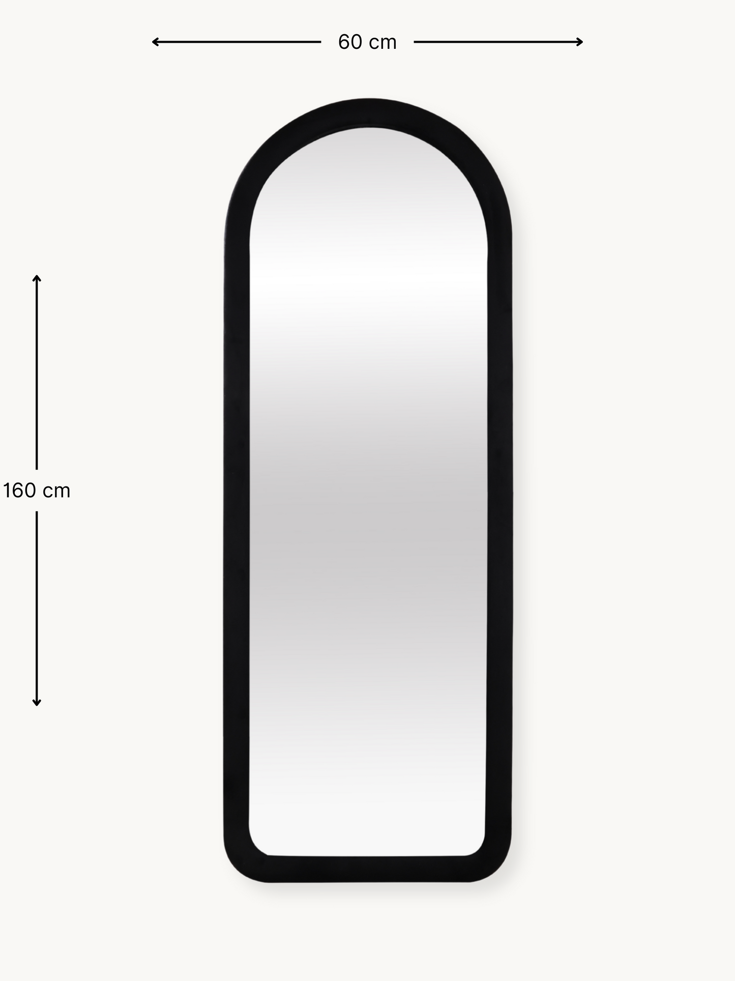Oval standing mirror Cleo with suede velvet upholstery