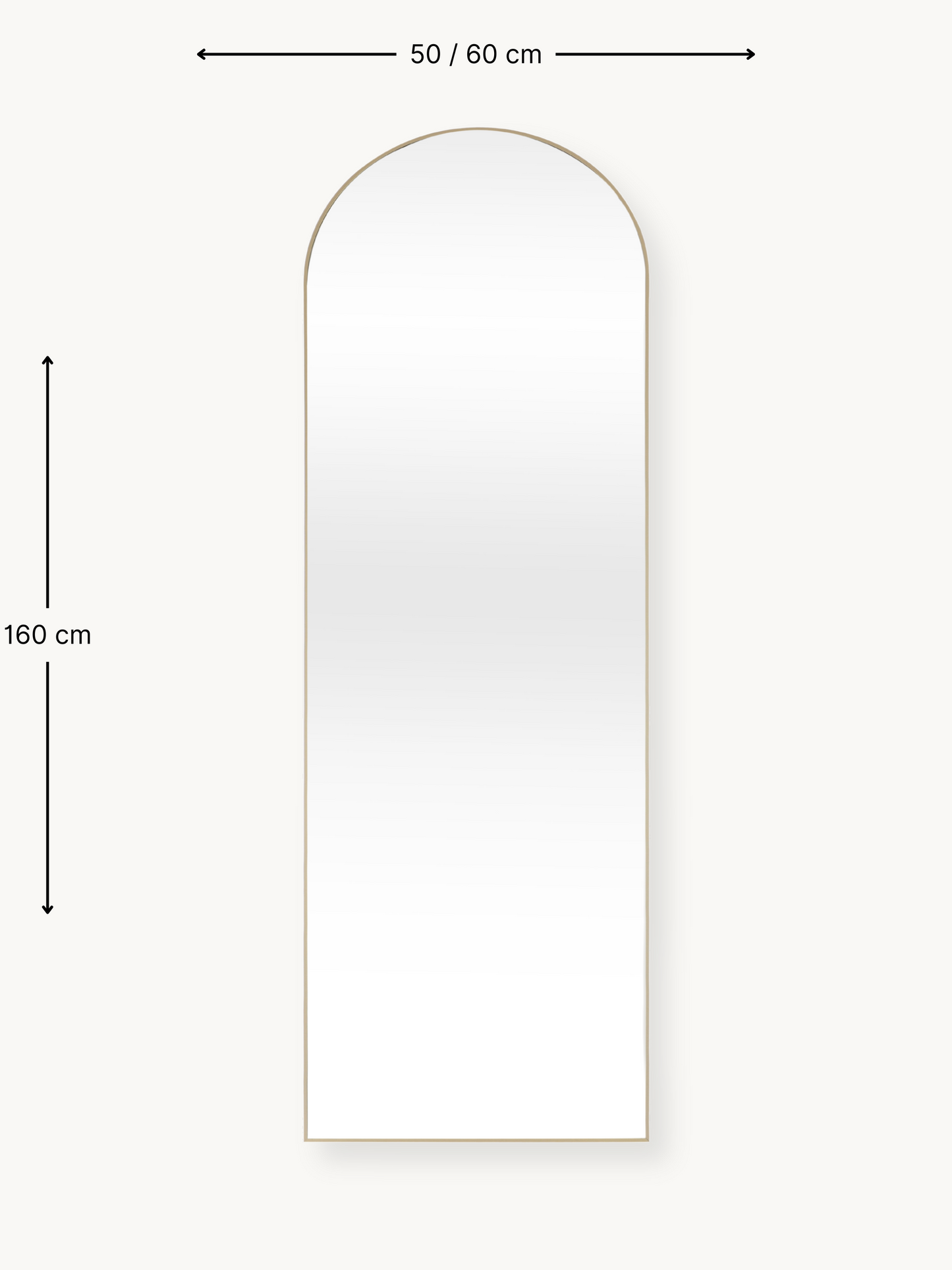 Oval standing mirror with tempered glass Livia
