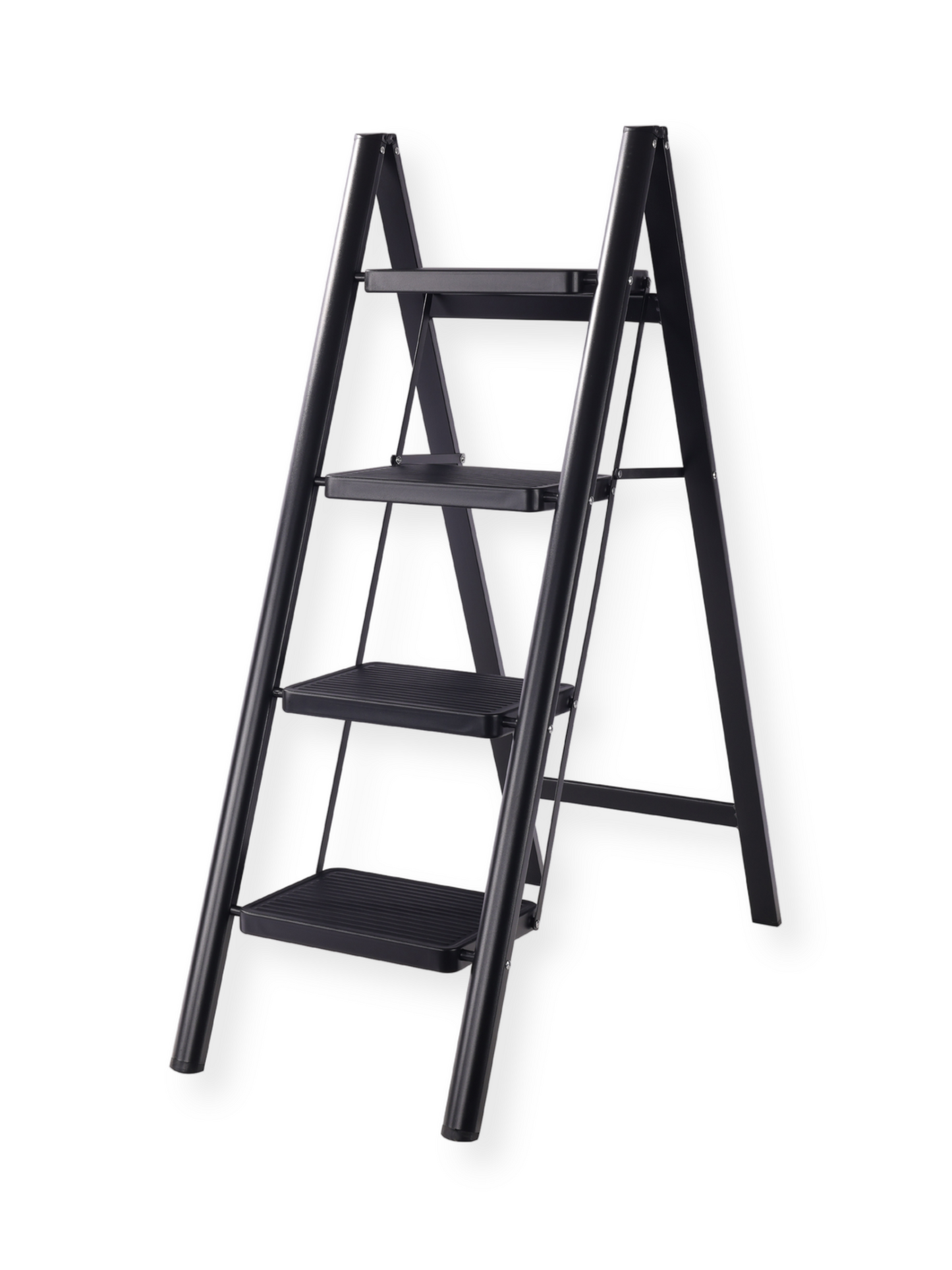 Opklapbaar keukenopstapje met 4 treden en antislip