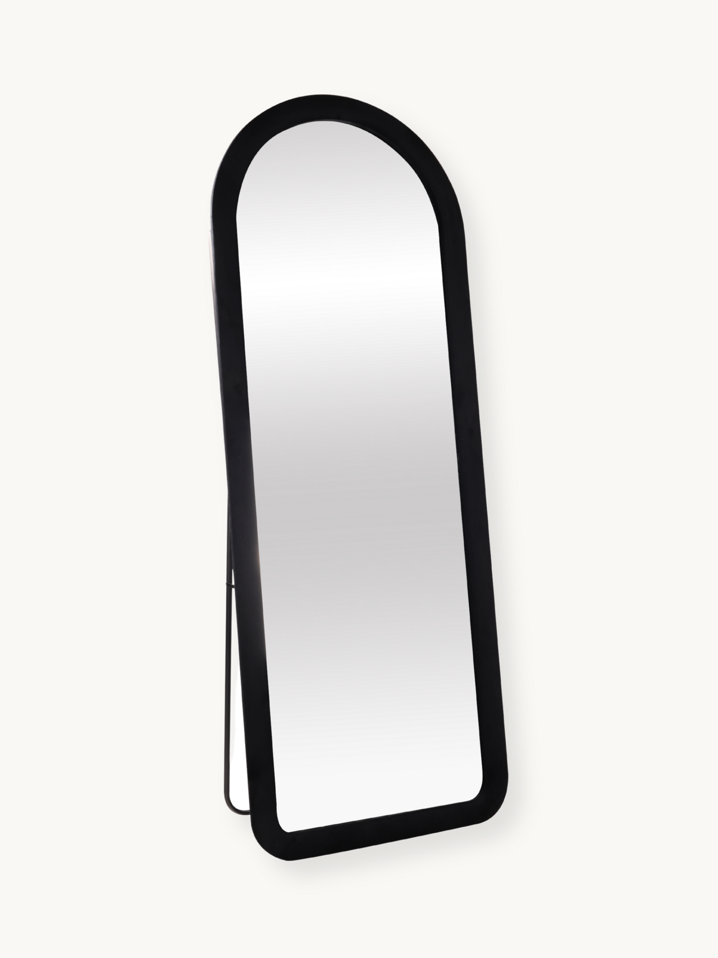 Oval standing mirror Cleo with suede velvet upholstery