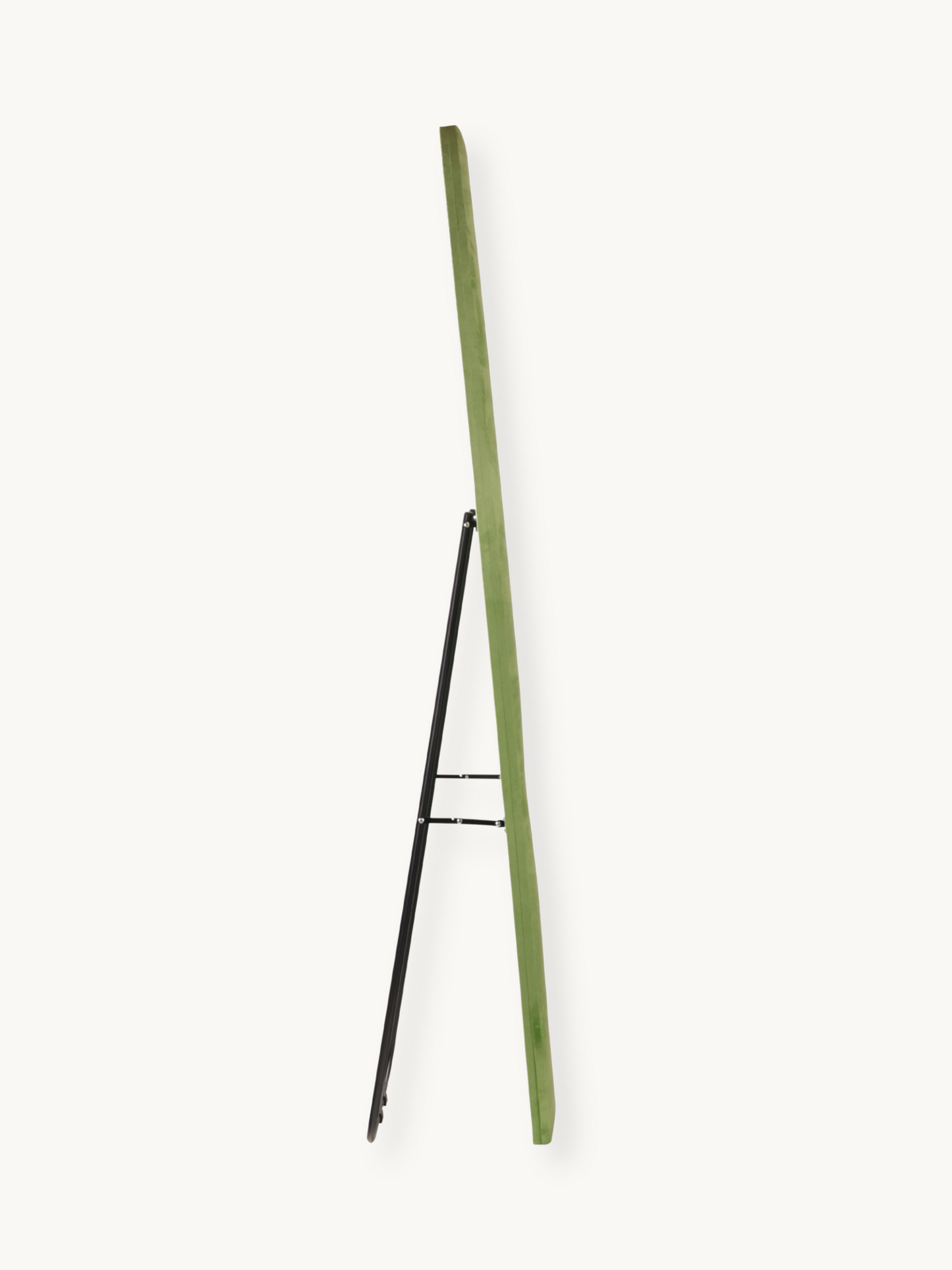 Asymmetrical standing mirror Seraphina with suede velvet upholstery