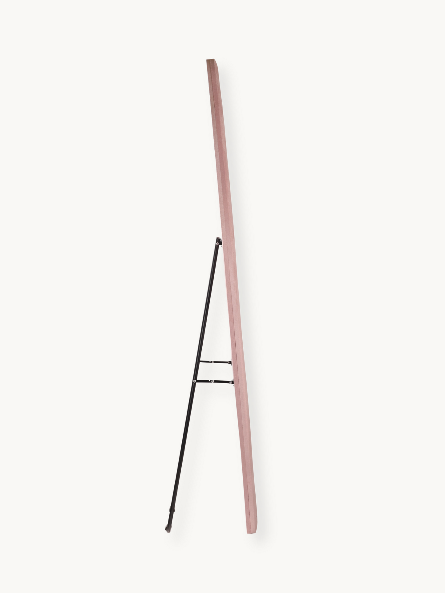 Asymmetrical standing mirror Seraphina with suede velvet upholstery