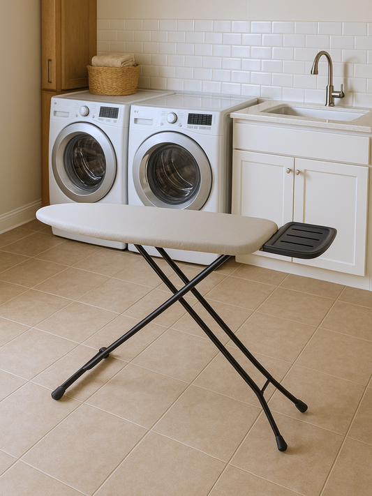 Bügelbrett mit Dampfgerätehalterung
