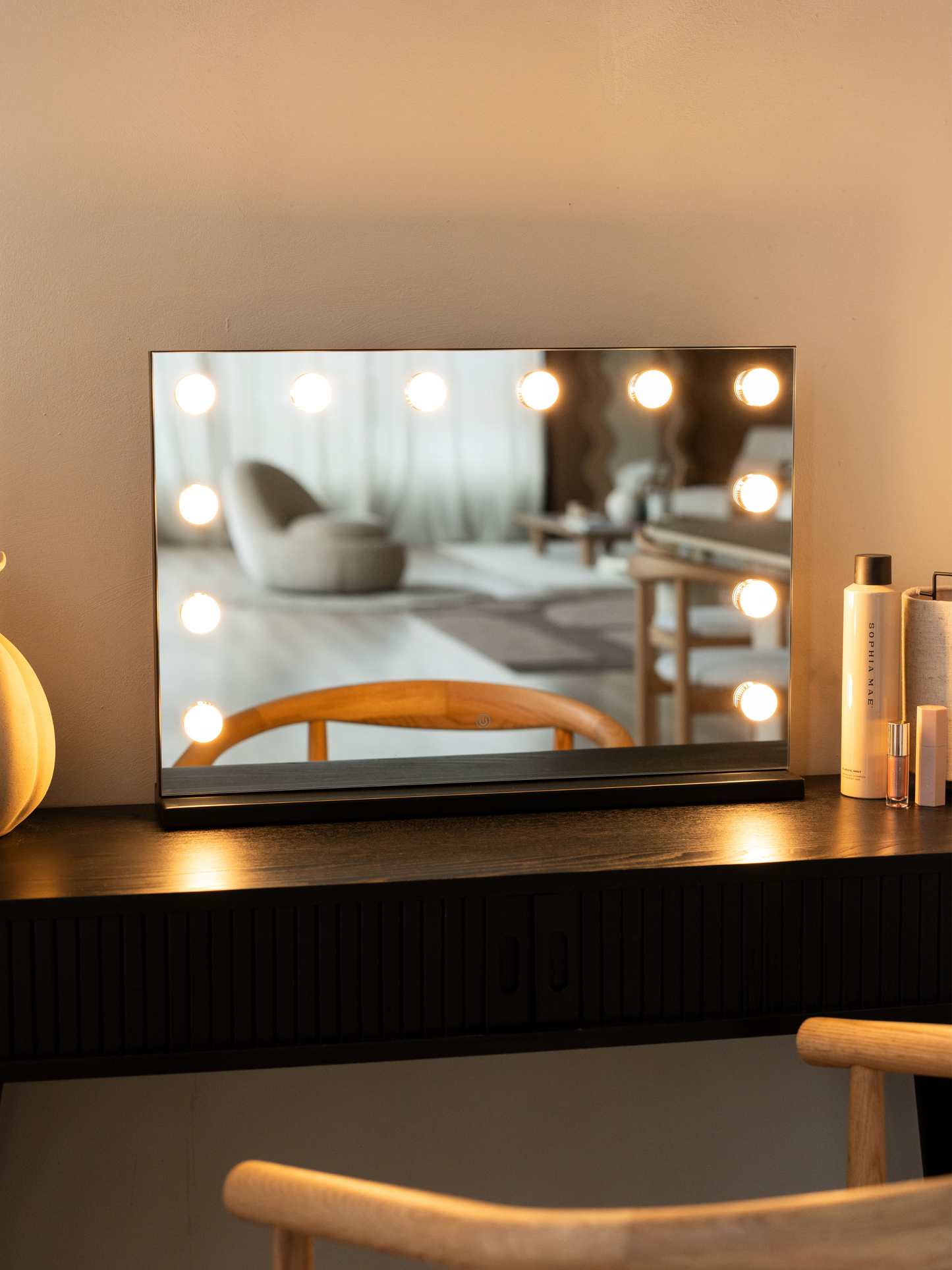 Hollywoodské kozmetické zrkadlo Lana s 12 LED lampami
