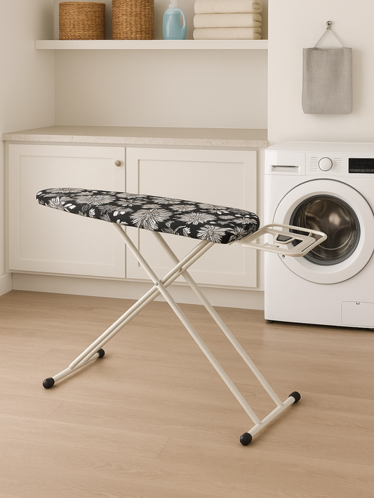 Ironing board with iron rest
