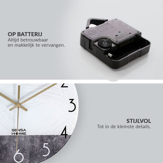 Glass wall clock marble concrete Ø30cm