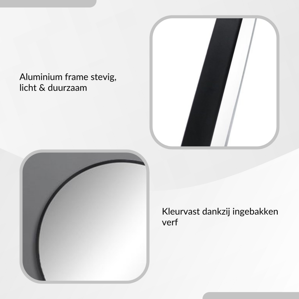 Moderne design sort vægspejl