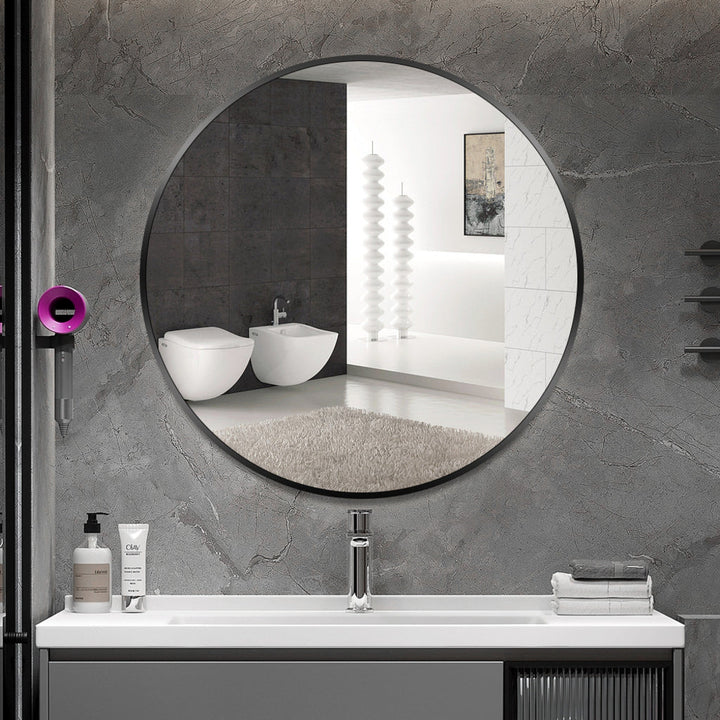 Moderní designové černé nástěnné zrcadlo