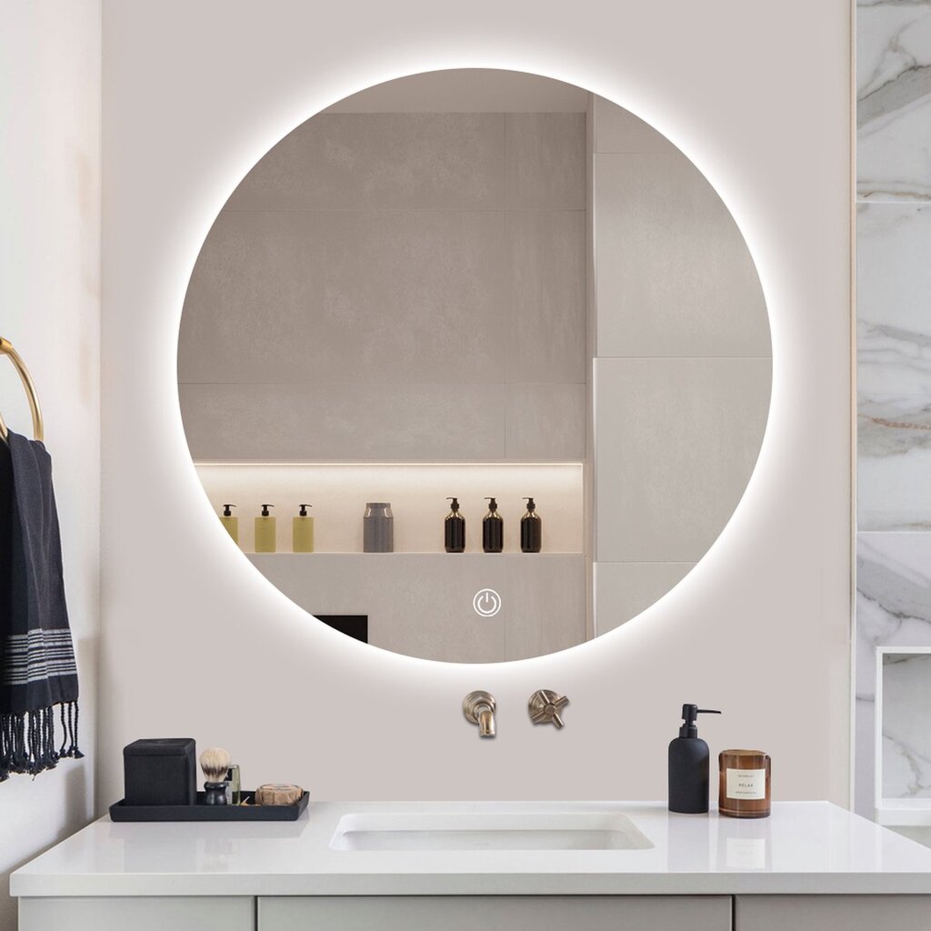 Miroir de salle de bain rond Aurelia avec éclairage