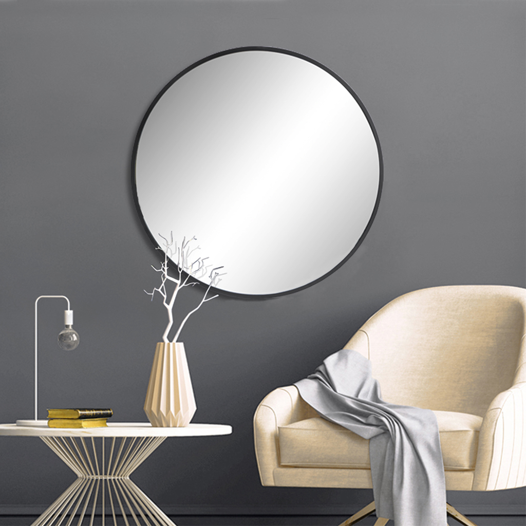 Moderní designové černé nástěnné zrcadlo