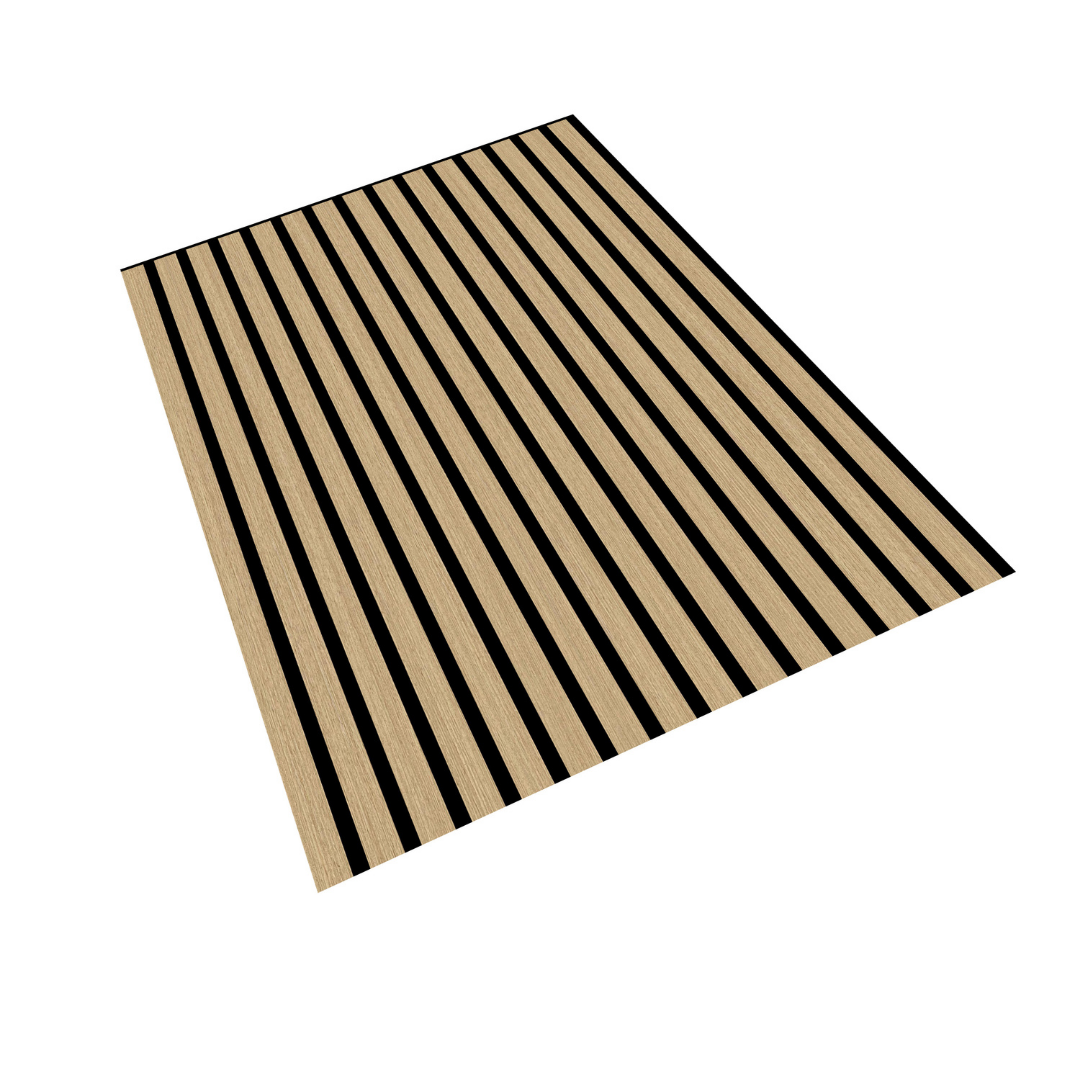 SensaHome Akupanels Set med 4 - Högkvalitativa träpaneler - Akustiska väggpaneler - TRÄ Paneler - Tillverkad av äkta trä - Träfaner på svart filt - 60x60 cm - Natur ek