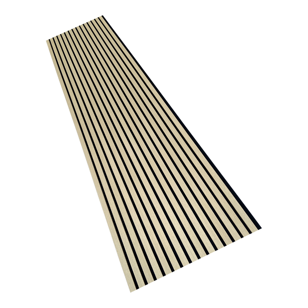 SensaHome Akupanels - Sada 3 - Vysoce kvalitní dřevěné panely - Akustické stěnové panely - DŘEVĚNÉ panely - Vyrobeno z pravého dřeva - Dřevěná dýha na černém filtu - 260x60cm - Přírodní dub