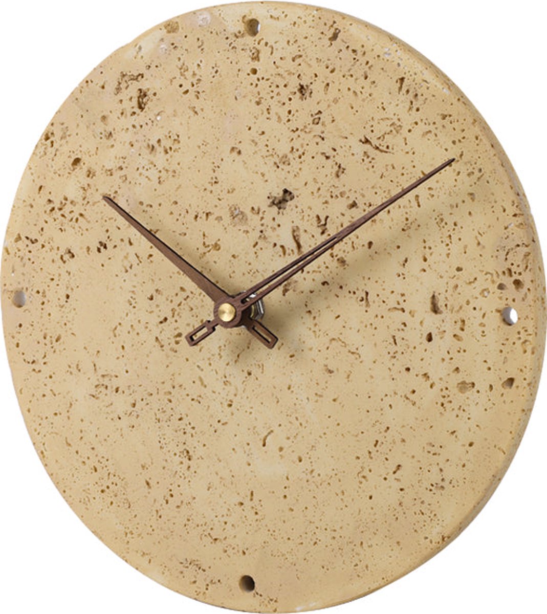 Reloj de pared Viena Japandi aspecto piedra Ø 23 cm