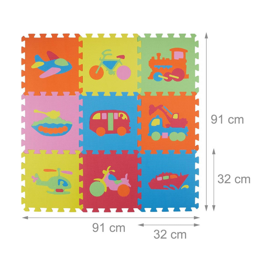 Puzzlematte Fahrzeuge - Spielmatte für Kinder - 27x27CM