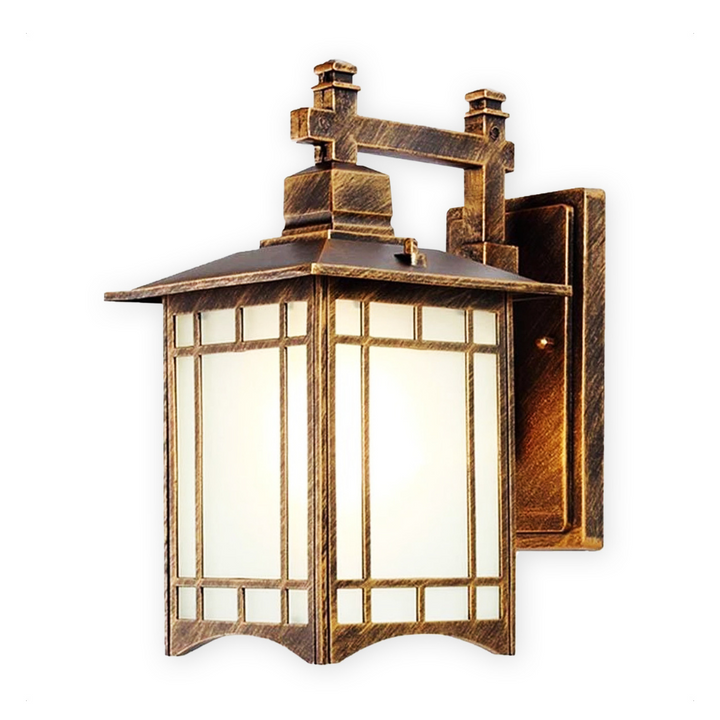Klassische industrielle Gartenlampe, Außenlampe (Bronze)
