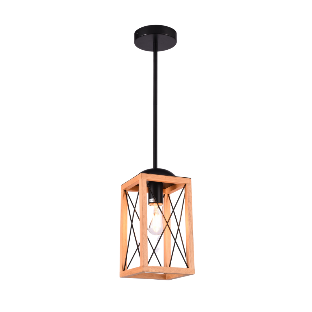Závěsná lampa SensaHome MD85978-1 - Kovová stropní lampa - 15x15x65cm - Objímka E27 - Bez světelného zdroje