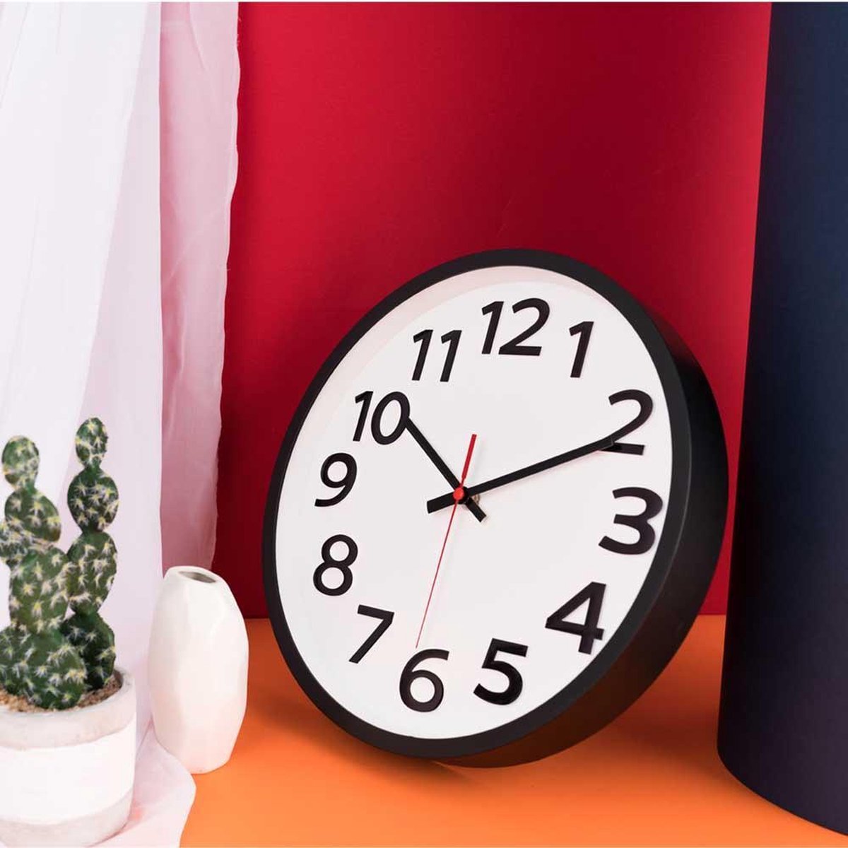 Reloj de pared Zen en blanco Ø 30 cm