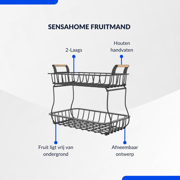 2-lagers fruktkorg med bananhållare