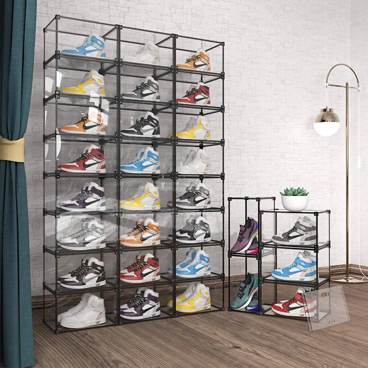 Set mit 4 transparenten Sneaker-Displayboxen