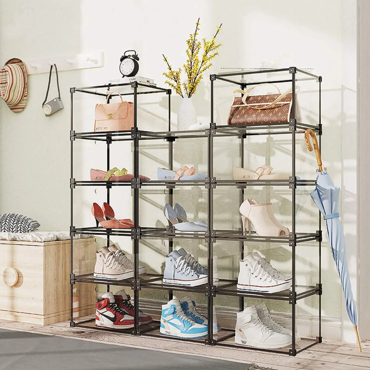 Set mit 4 transparenten Sneaker-Displayboxen