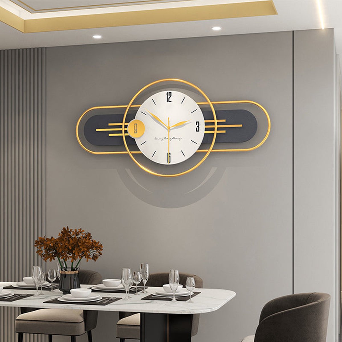 Reloj de pared Shanghai lujo oro diseño exclusivo Ø 38 cm