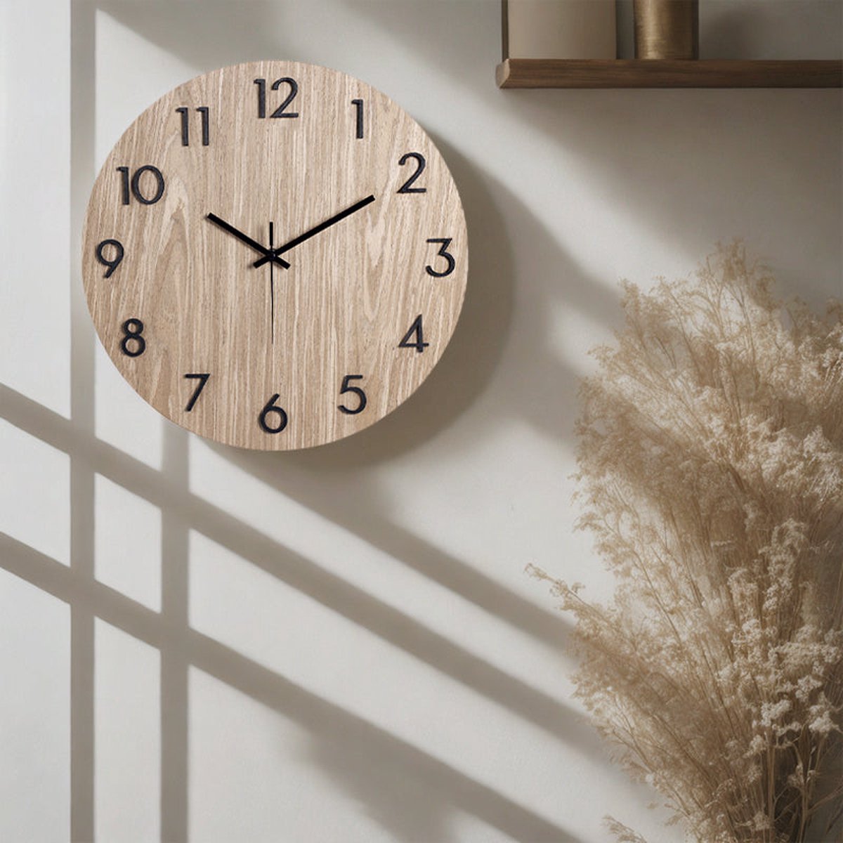 Wall clock Florence modern Scandinavian wooden look Ø 38 cm