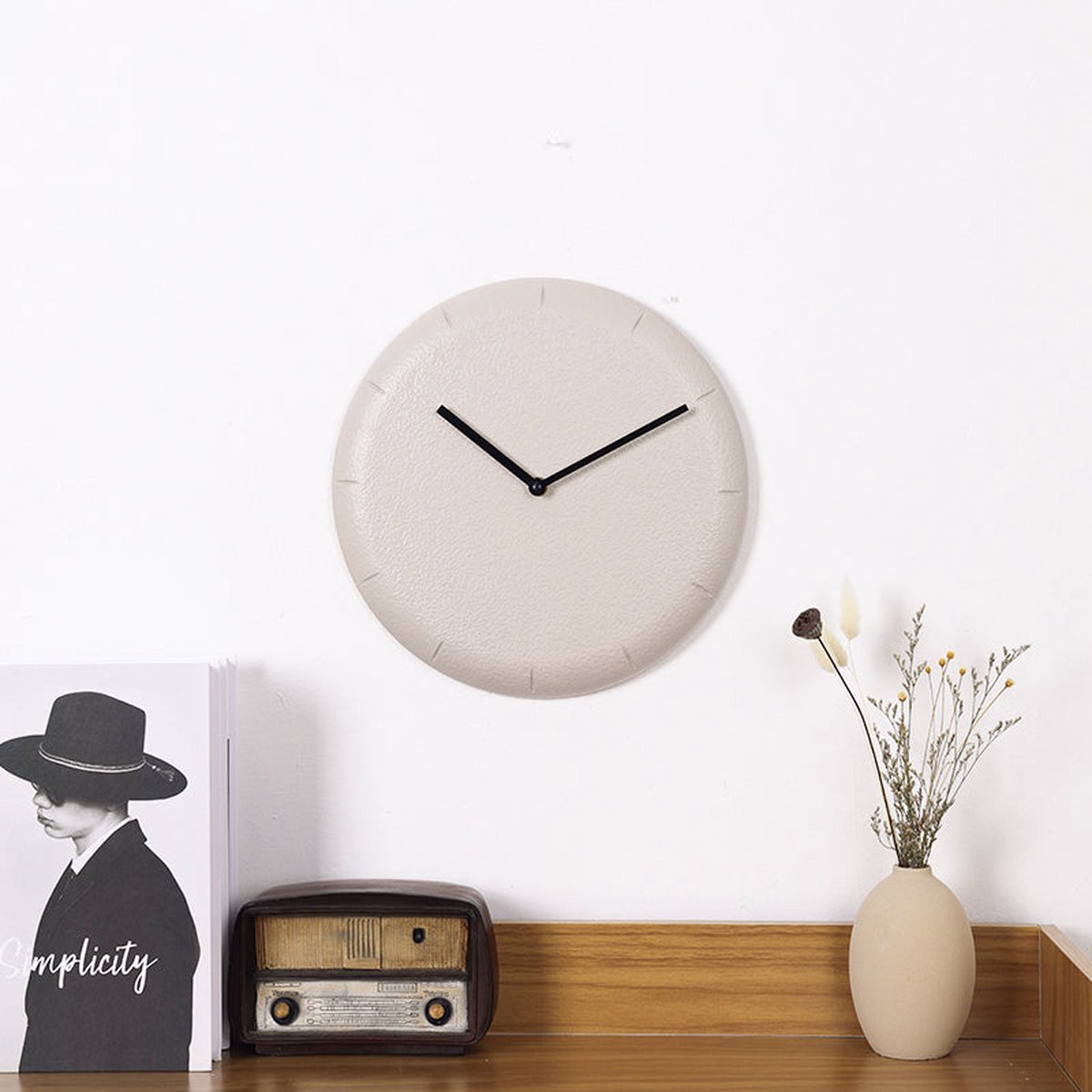 Wall clock Dakar Japandi minimalist concrete look Ø 30 cm