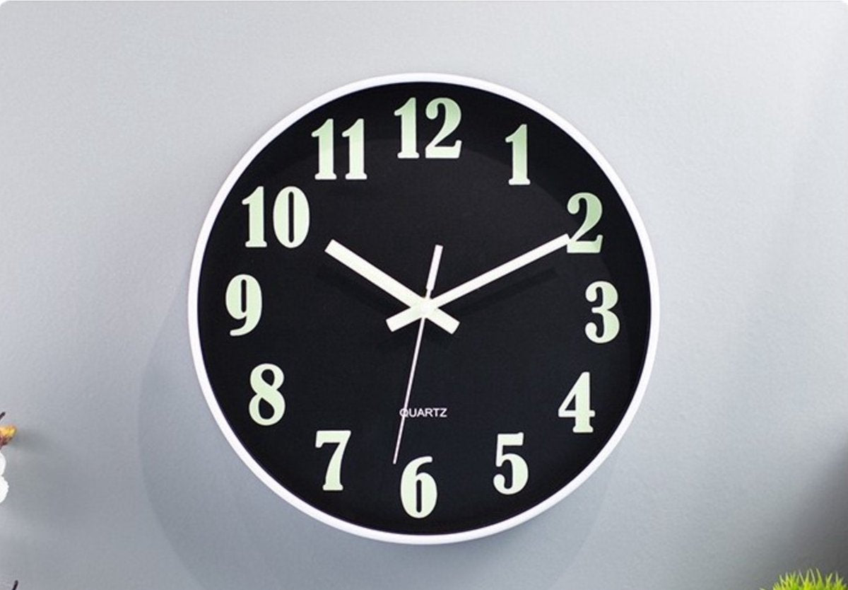 Glow in the dark wall clock Ø30cm