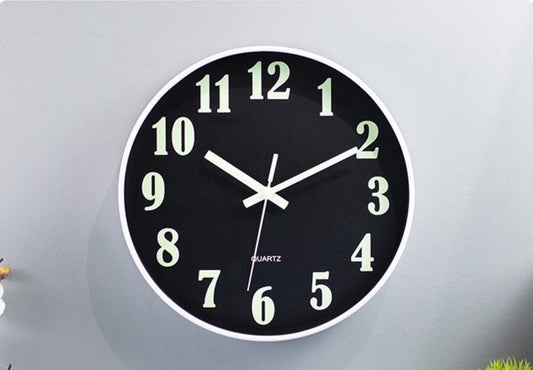 Glow in the dark wall clock Ø30cm